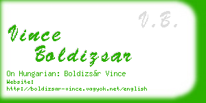 vince boldizsar business card